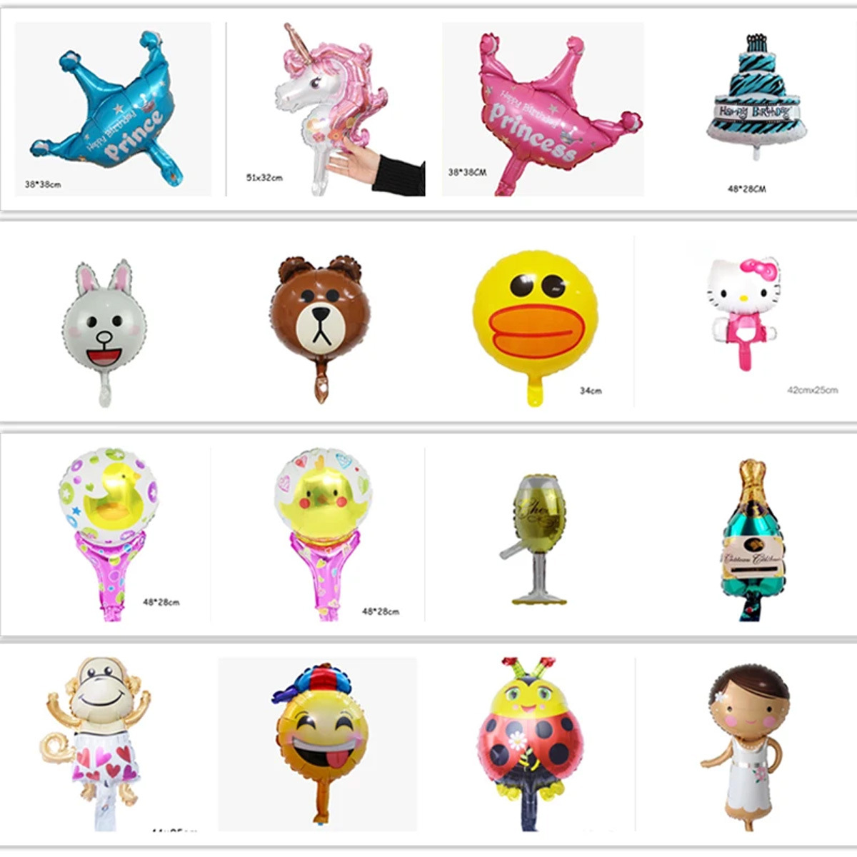 Globo de aluminio mini de dibujos animados, éxito de ventas en mercados nocturnos