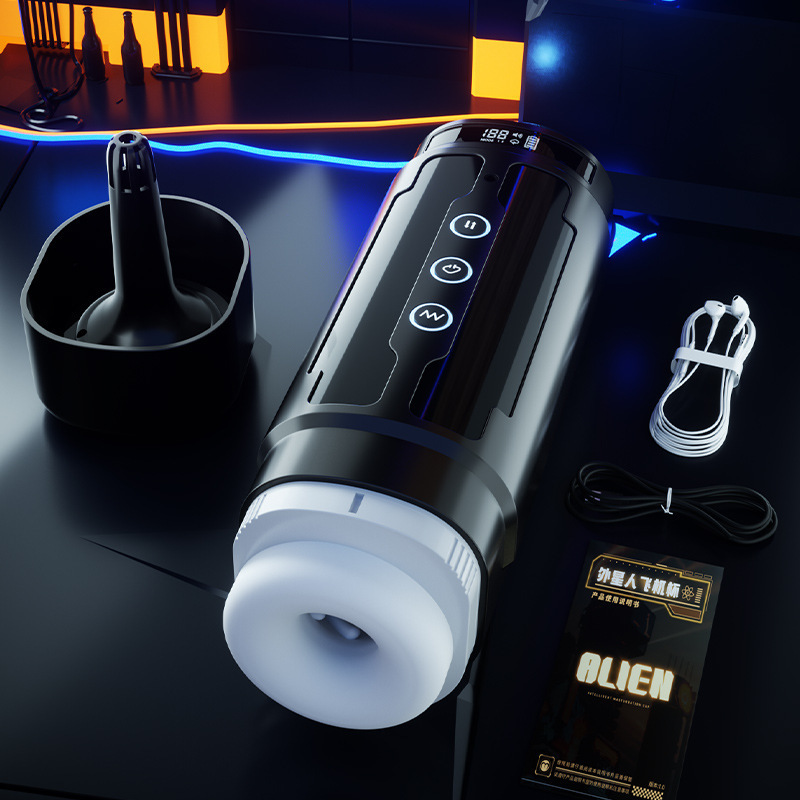 Taza de aviones alienígenas chupar vibración pronunciación de cristal líquido calentamiento dormitorio masculino adulto artículos sexuales image 5