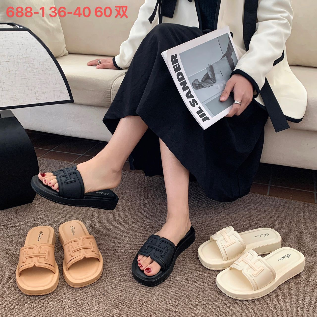 Fashionable summer women's slippers platform