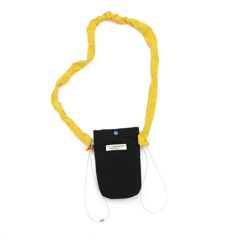 Bolso pequeño de pana mini retro para teléfono móvil Kong Hyojin mismo estilo Corea de nicho color de contraste bandolera para teléfono móvil