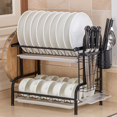 廚房不鏽鋼碗碟架瀝水碗架台面多層收納架盤子架廚具跨進專供
