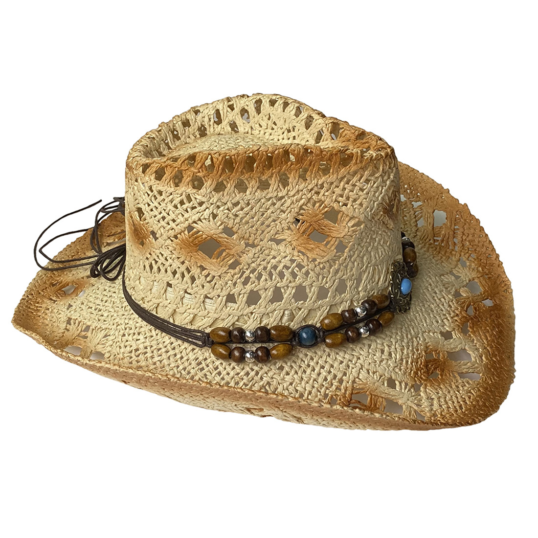 Vintage Sun Hat New Men's Denim Rattan Straw Summer Sun Protection Fishing Hat, Hat For Scenic Areas_voghion.com