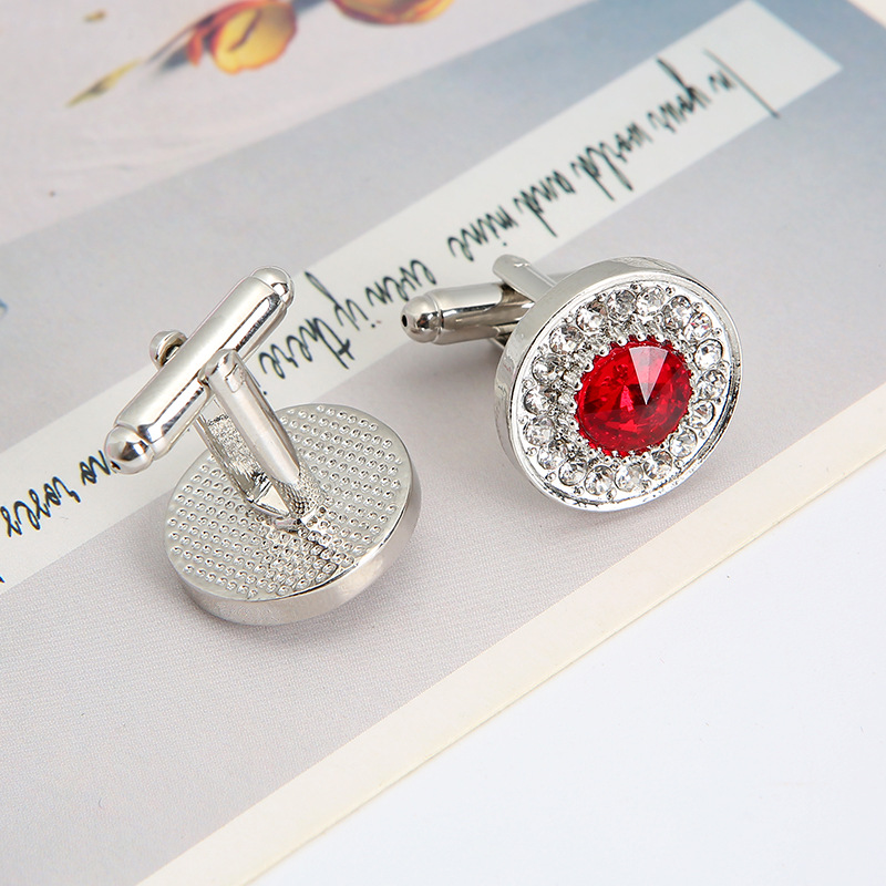 Heißer Verkauf Kreative Diamant Blau Kristall Manschettenknöpfe Französisch Hemd Knopf Manschettenknöpfe_voghion.com