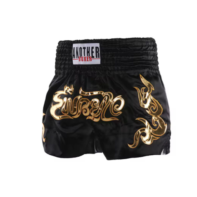 Muay Thai Shorts for Men and Women, Professional Sanda Fighting Mma Training Pants, Quick-Dry Satin Embroidered Style