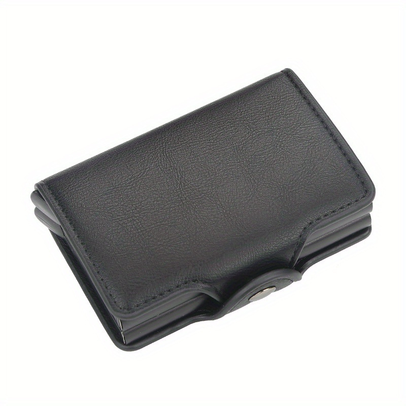 Small Double Deck rfid Aluminum Buckle Card Holder Wallet