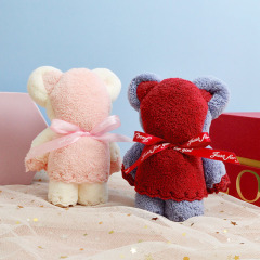 Small Bear Towel Scarf Dual-Color Gift Set Wedding Celebration Happy Shop Candy Children Teacher Mid-Autumn Festival Gift Wholesale