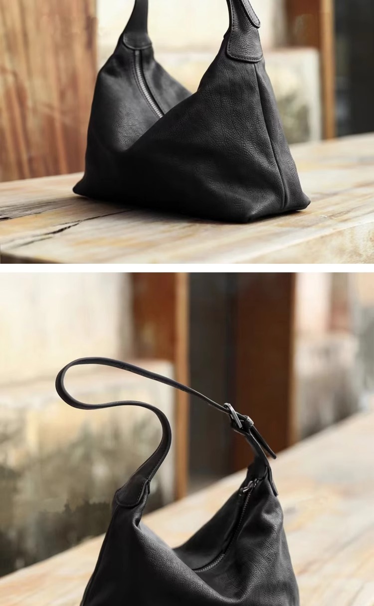 Leather top layer vegetable-tanned cowhide hobo single-shoulder underarm bag for women 2025 new style, a niche and high-end crossbody dumpling bag undefined