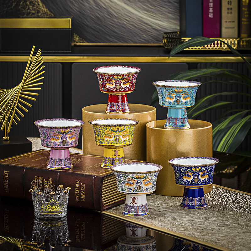 景德镇骨瓷3.8英寸藏族酥油茶碗奶酒碗甜品碗家用小汤碗送礼茶碗