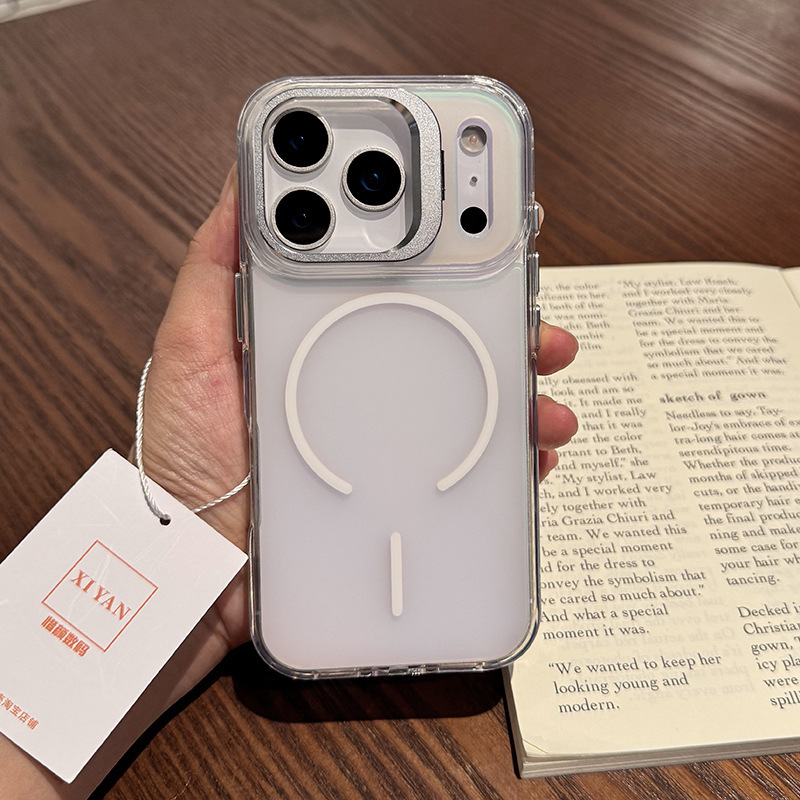 适用iPhone17promax手机壳磁吸金属镜头支架苹果16Pro保护壳镭射ip15手机套软胶14/13PM镭射奢华12潮外壳|undefined