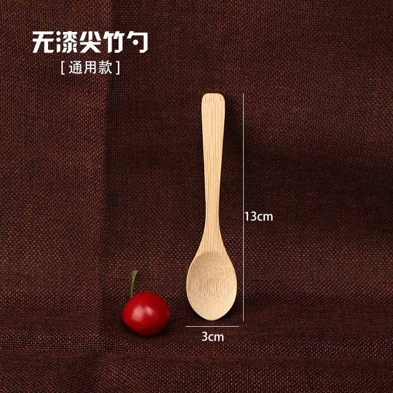 13x3 니스 처리 된 뾰족한 대나무 숟가락 1