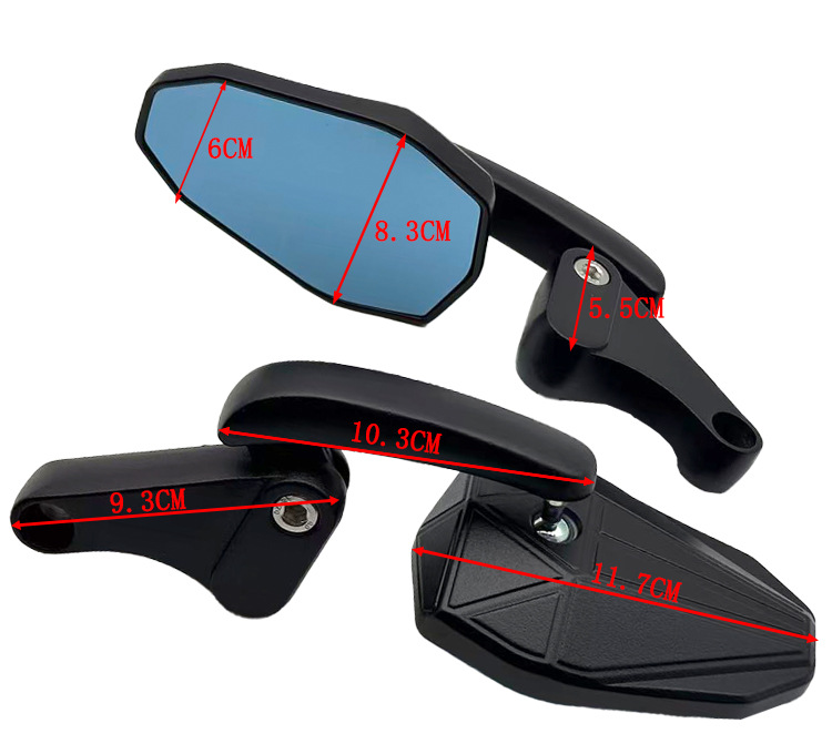 Customized Supagp Japanese-Style Horn Motorcycle Modified Rearview Mirror Motorcycle Blue Glass Horn Reflector