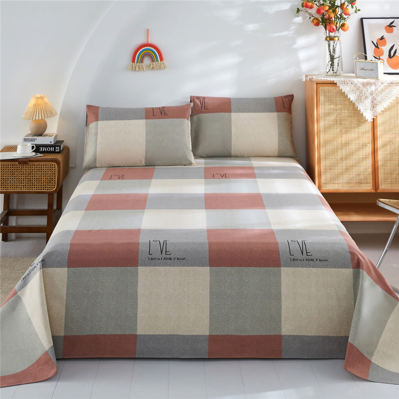 Youyixin Clase A sábanas de tela gruesa vieja de algodón puro pieza única 100 algodón individual dormitorio doble engrosado funda de almohada de tres piezas