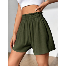 I 84680 Solid Ruffle Casual Shorts ��ɫ�ޱ����п��¿�ŷ����