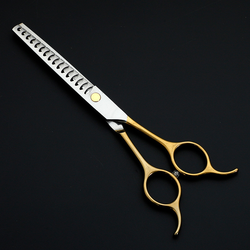 Tijeras para mascotas de acero inoxidable para perros y gatos, tijeras planas de 7 pulgadas para el cuidado de perros y el recorte del pelo de mascotas.