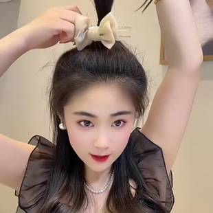 Sweet Mesh Bow Hairpin for Women, Simple Elegant, Ball Head Grabber, Popular Clip Head Jewelry H