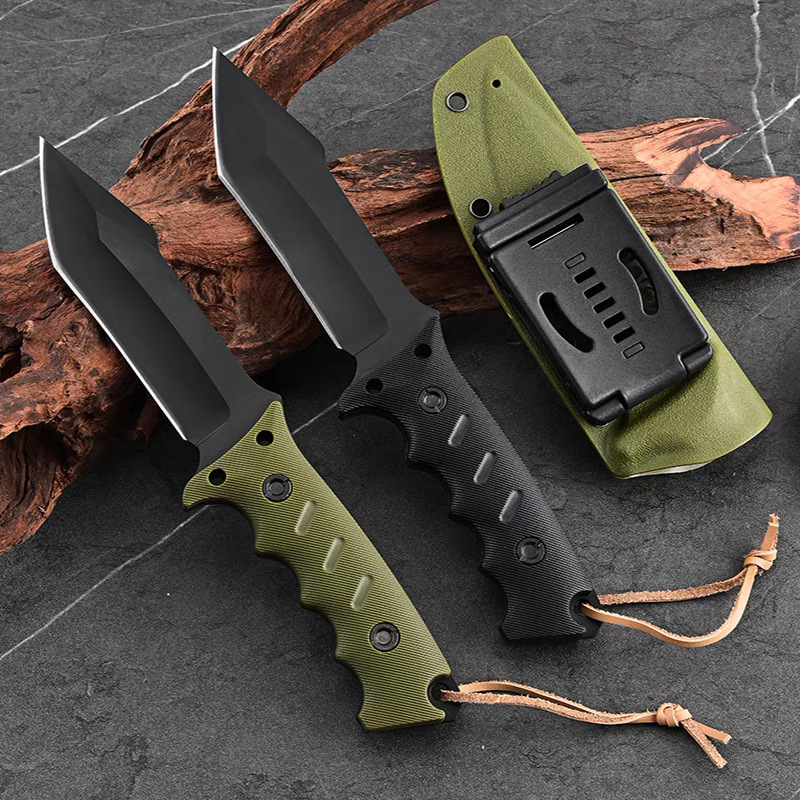 防身小直刀户外战术刀K鞘刀套EDC刀具露营锋利高硬度跨境荒野求生