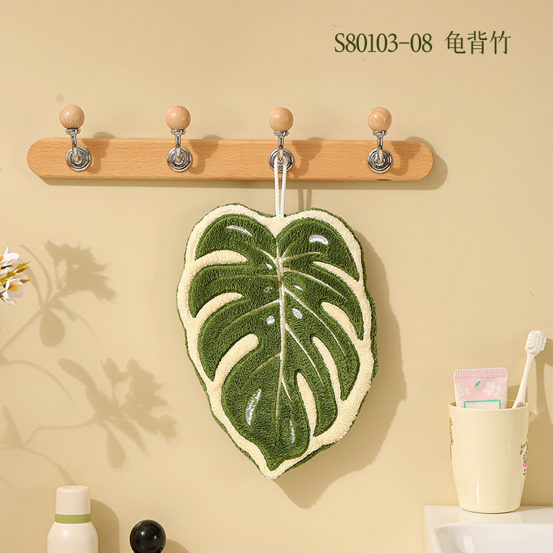 Tropical Plant Hand Towel Hanging Coral Velvet Double-Layer Thickeneded Water-Absorbent Quick-Drying Rag Kitchen Cleaning Hand Towel Tropical Plant Hand Towel Hanging Coral Velvet Double-Layer Thickeneded Water-Absorbent Quick-Drying Rag Kitchen Cleaning Hand Towel