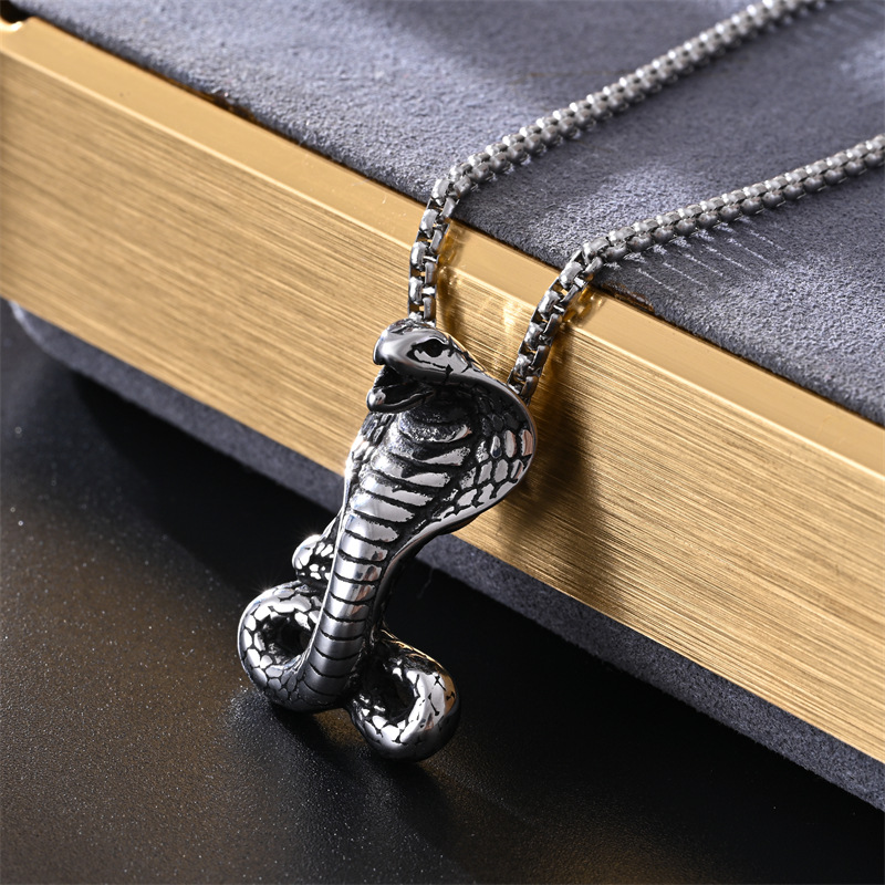 17g Weight Lobster Trigger Clasp Closure Clasp Closure Type 304 Stainless Steel Pendant Material Pendant Necklace Classification 304 Stainless Steel Chain Material box chain Chain Type 1 Piece Quantity Casual, Street Occasion 304 Stainless Steel Material Axe, Anchor, Snake, Fish Tail Pattern All Seasons Season Men's Gender Plating Design Hip-Hop, Vintage Style, Streetwear Style Hip-Hop Vintage Style Streetwear Axe Anchor Snake 304 Stainless Steel Plating Men's Pendant Necklace Men Pendant Necklaces 8