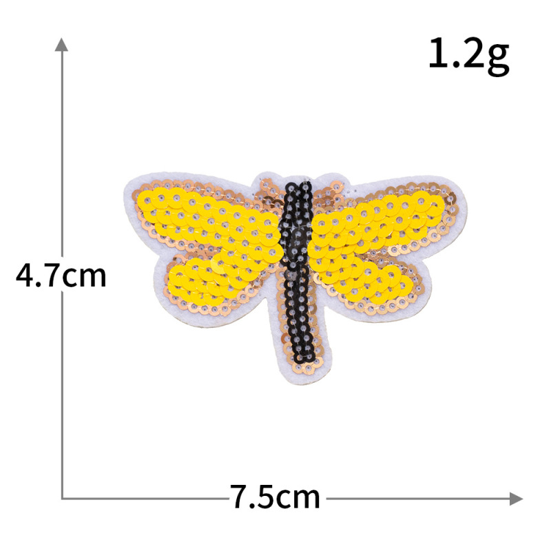高品質スパンコール刺繍蝶と花コンピュータ刺繍蝶とトンボ刺繍布ステッカー衣類アクセサリー装飾パッチステッカー|undefined