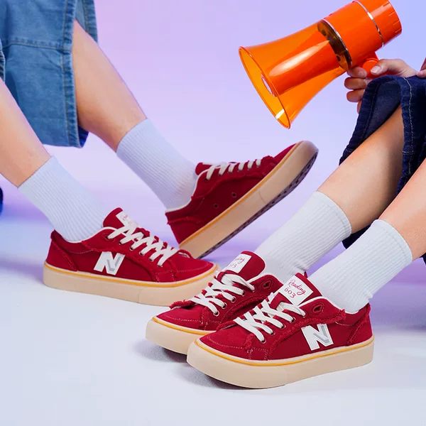 New Balance red retro thick-soled platform German training shoes for women, new versatile lace-up sports casual sneakers