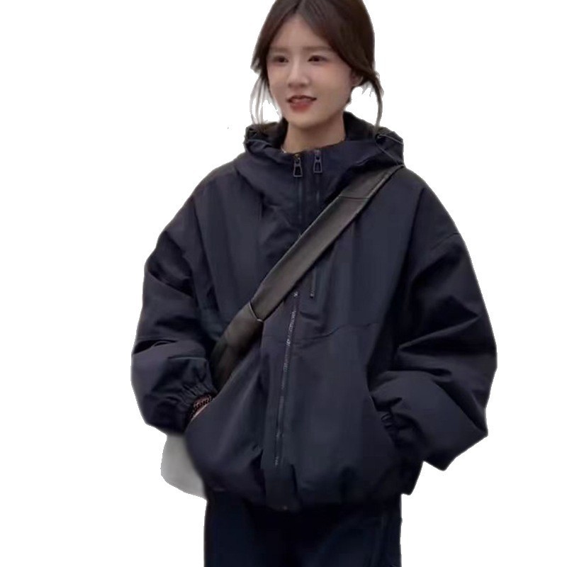 美式棉服女短款外套冬季2025新款休闲韩版百搭小个子工装棉服上衣|undefined