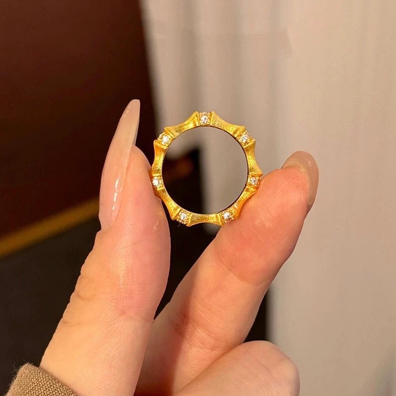 Aranybolt robbanások réz aranyozott gyémánt rajzolási folyamat retro bambusz szakasz férfi és női egyszerű divat_voghion.com