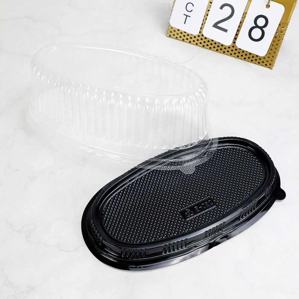 Caja de queso grande oval, forma de oliva, pastel de queso ligero, caja de plástico gruesa, mousse horneado, caja de regalo de embalaje de West Point image 4