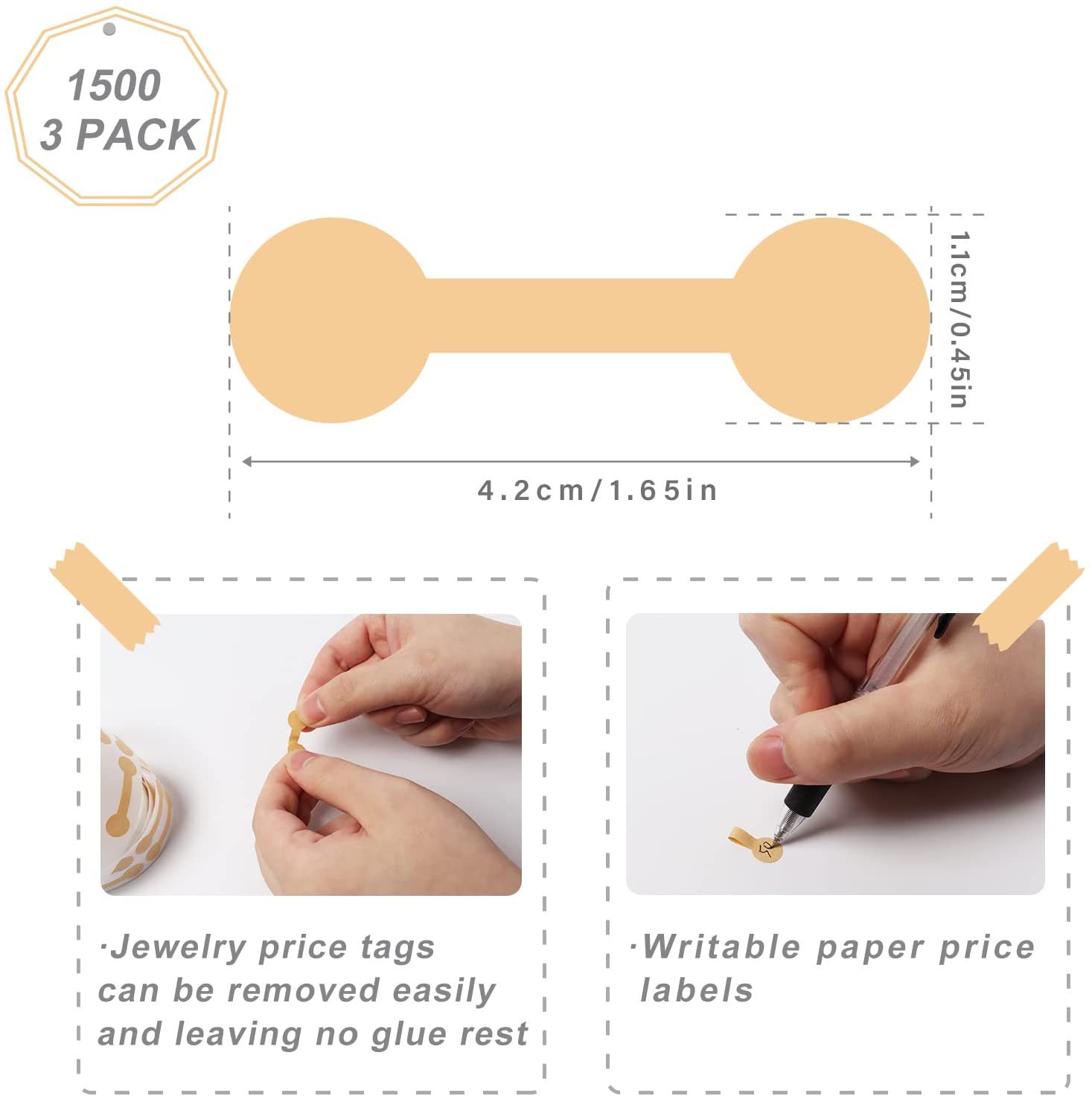 Learning Occasion Jewelry Price Decorative Natural Kraft Paper Handmade Sticker Label