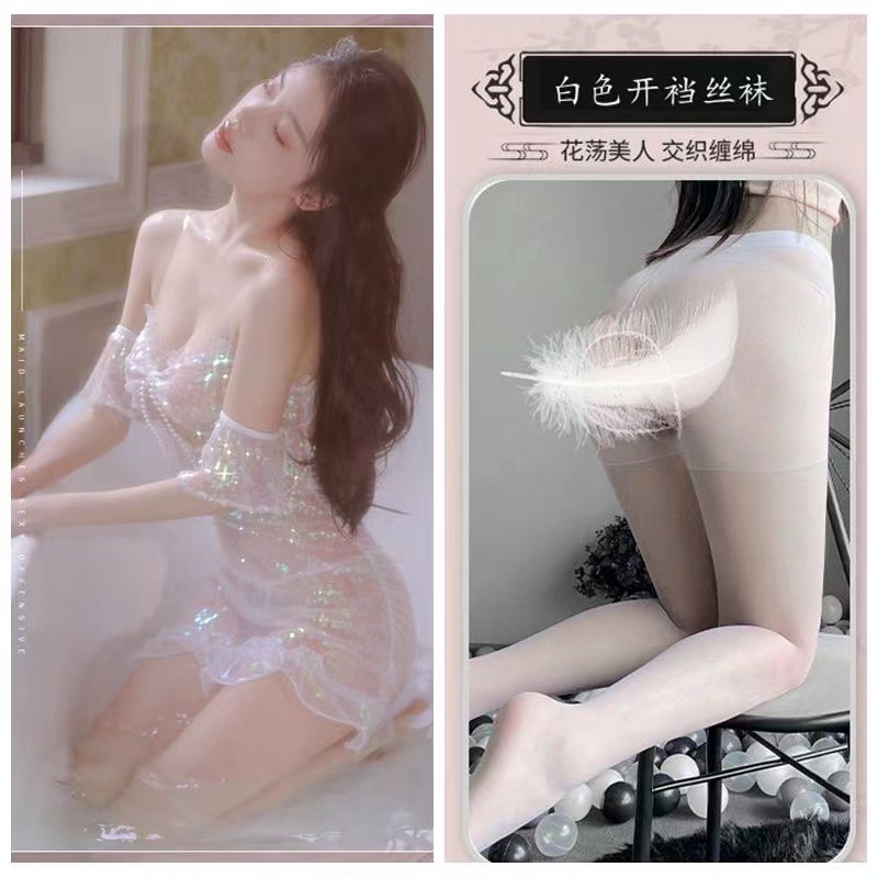 뷰티 페어리 스커트 + 화이트 오픈 양말