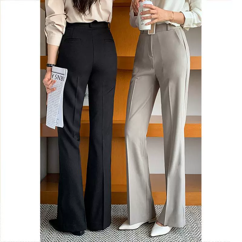 Autumn suit, flared trousers, high-quality style