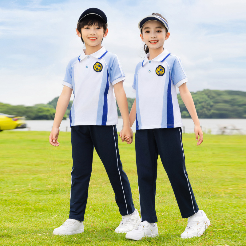 Kindergarten Clothing Summer Class Clothing Cotton Short-sleeved Children's Games Graduation Photo Casual Trousers School Uniform for Primary School Students