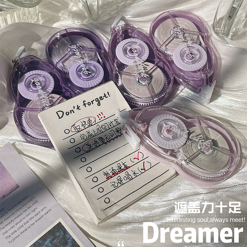 Los nuevos estudiantes de traje de cinta de corrección de gradiente usan cinta de corrección de cuenta de mano de gran capacidad de aspecto alto cinta de corrección de silencio suave