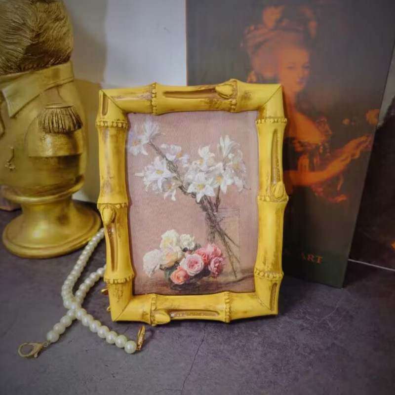 树脂复古卧室摆件摆台装饰画客厅玄关挂画专用相框画框防水高级感