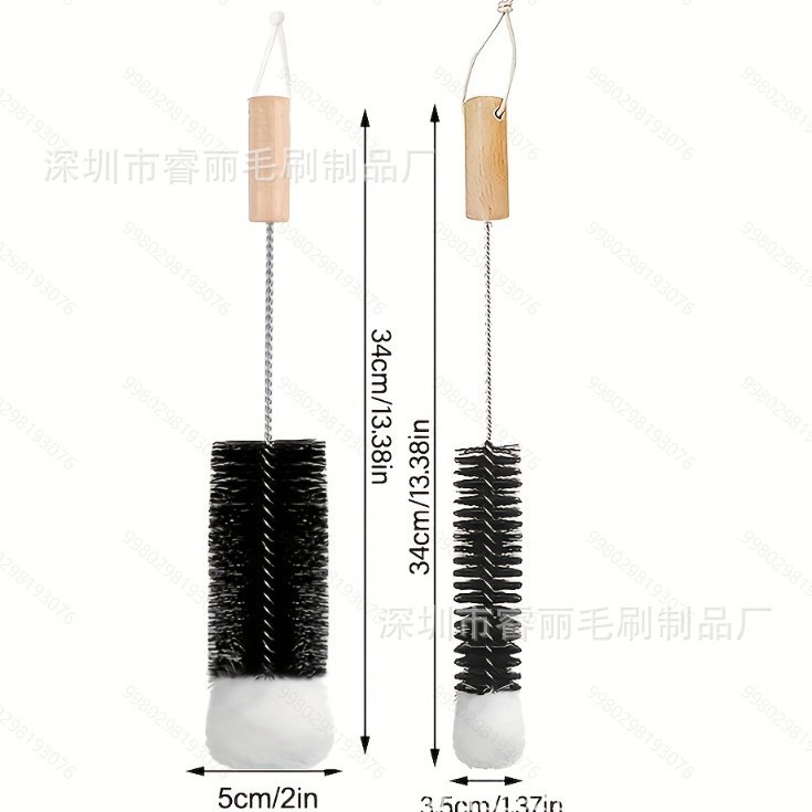 Amazon burbuja botella de agua cepillo fabricante soda botella de vidrio de agua cepillo Copa cepillo de hilo de algodón de coco marrón cepillo de isal