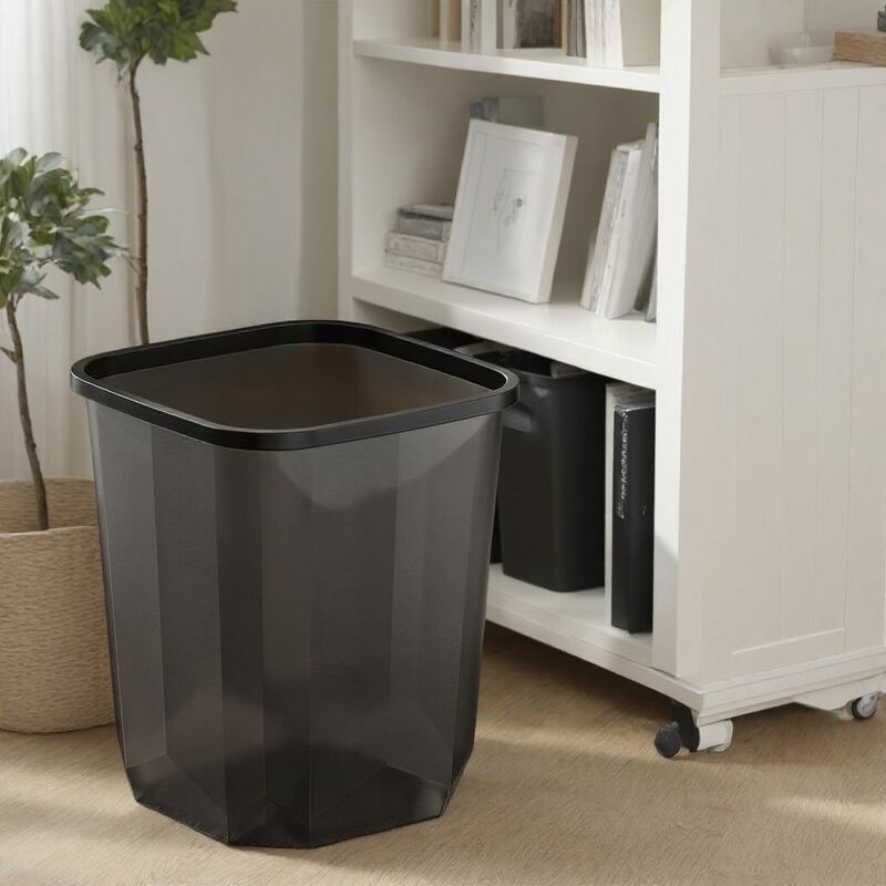 Trash Can with Pressure Ring, Pp Material, for Home Use in Living Room, Kitchen, Bathroom, Office, Large Capacity Waste Bin, Large Size, Large Capacity