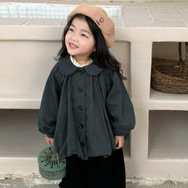 韩国童装2024新款女童春装韩版外套女孩子中长款风衣女宝外套裙