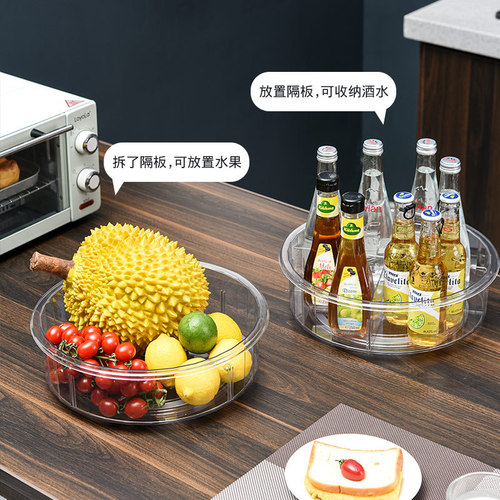 Kitchen organization spice rack pet rotating grid transparent storage rack 360 round oil rock sauce vinegar classification organizer shelf