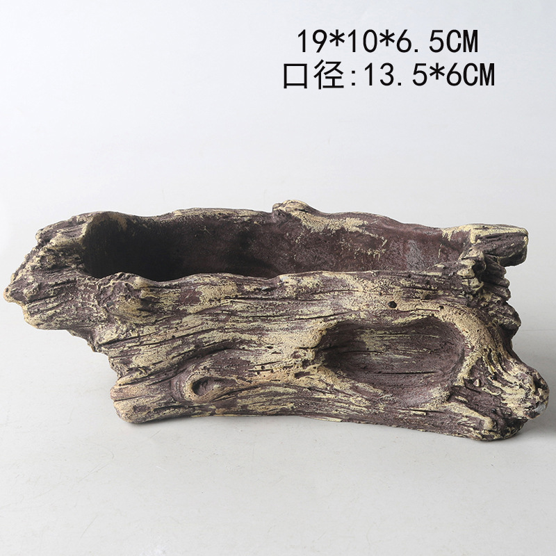 Maceta para Suculentas con Diseño de Raíz de Árbol en Cemento - Para Micro Paisajes, al por Mayor