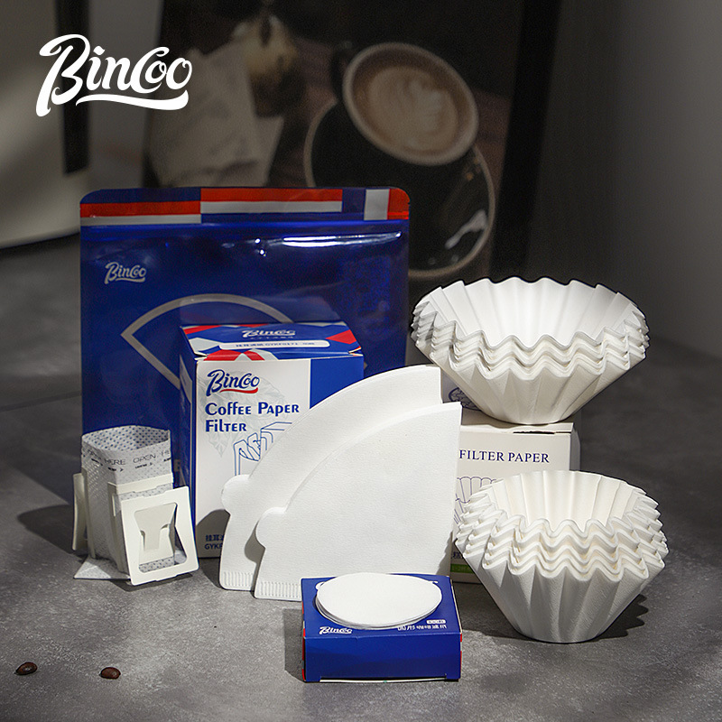 Bincoo Hand-Brewed Coffee Filter Paper, Moka Pot Filter Paper, Drip Coffee Filter Bags, Cake Fan-Shaped V60 Filter Paper