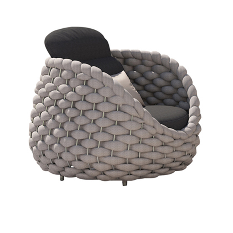 Sofá de ocio al aire libre Villa Patio al aire libre Jardín a prueba de lluvia Sofá redondo de cuerda Combinación Balcón Muebles creativos