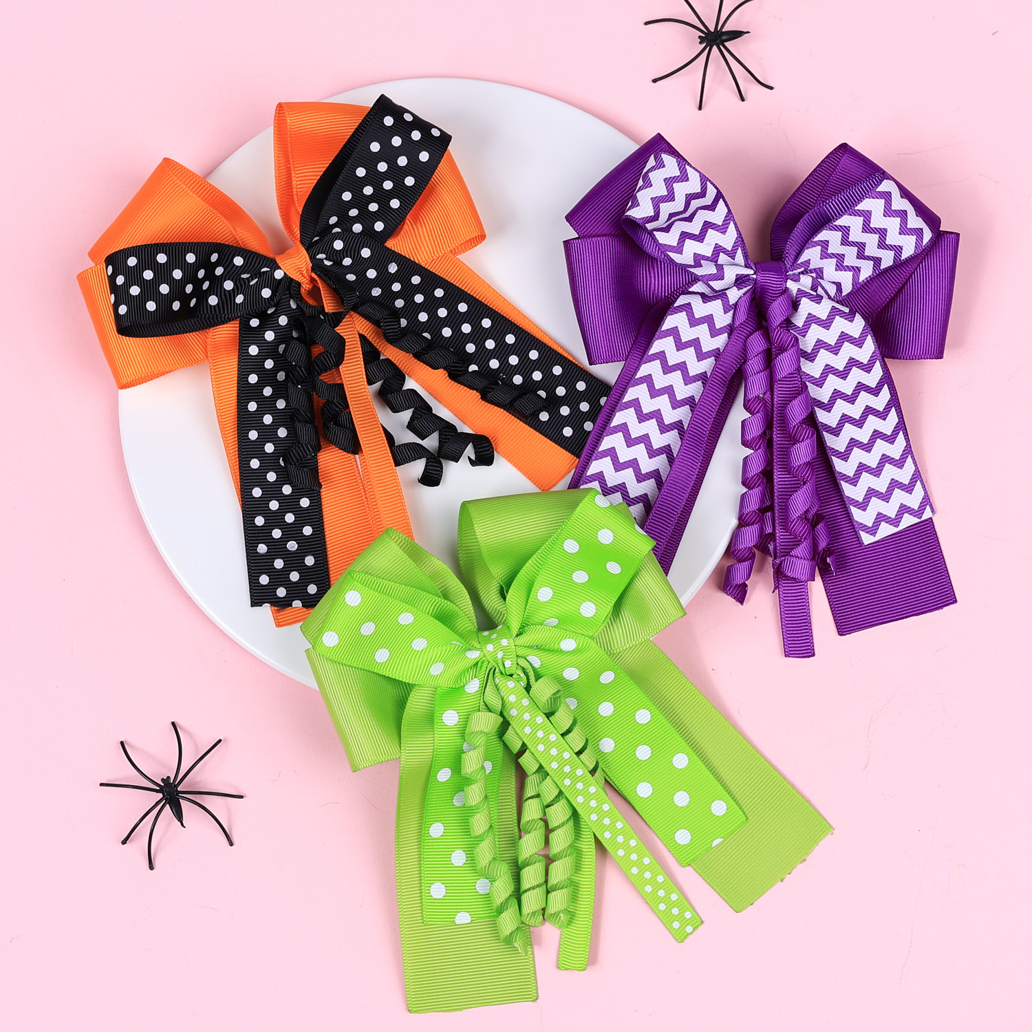15g Weight Hair Clip Hair Accessories Type 3 Colors Can Be Mixed Quantity Holiday, Daily Occasion Bow Knot Pattern Girl'S Gender Contrast Collar Design Simple Style, Classic Style Style Girl'S Simple Style Classic Style Bow Knot Cloth Contrast Collar Hair Clip 无
