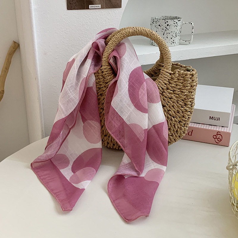 Cintas para el cabello, nueva impresión de letras coreanas, bufandas de seda, decoración profesional para mujeres, bufandas con bufandas cuadradas