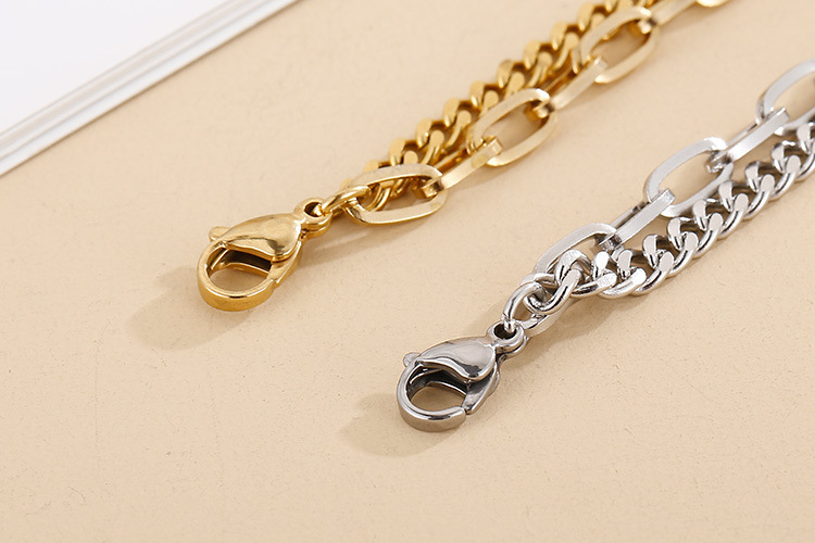 Fashion Geometric Titanium Steel 18K Gold Plated Bracelets In Bulk display picture 7