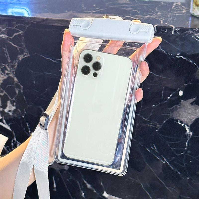 Teléfono móvil simple bolsa impermeable pantalla táctil al por mayor mensajero cuello colgante luminoso natación universal buceo cubierta protectora al aire libre