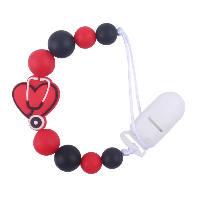 Nuevo bebé de dibujos animados animal pequeño mordedor creativo DIY lindo silicona mordedura molar Cadena de pezón cadena anti-caída