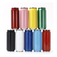 Creative Cola Can Insulated Cup Vacuum 304 Stainless Steel Gift Internet Celebrity Wholesale Straw Pulling Water Bottle