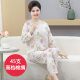 25 New Pajamas for Middle-aged and Elderly Women's Spring and Autumn Cotton Silk Long-sleeved Loose Home Clothes Summer Thin Outer-wearable Pajamas for Mom