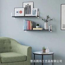 墙上置物架客厅背景墙装饰收纳展示架书籍摆件调料瓶木质收纳架