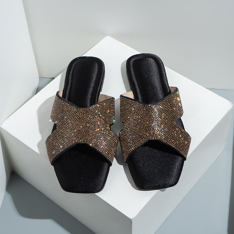 Hausschuhe mit flachem Boden, weiblich, Sommer, lässig, Wort, hohl, Sandalen, Folien, Damenschuhe_voghion.com