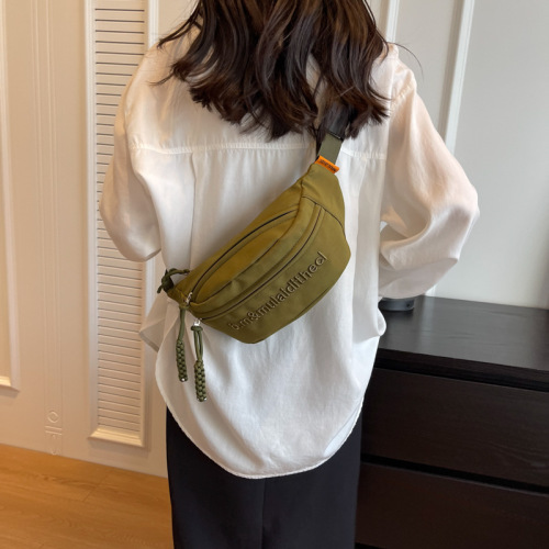 new chest bag for men and women ins fashion crossbody bag trendy simple versatile sports waist bag student embroidered shoulder bag